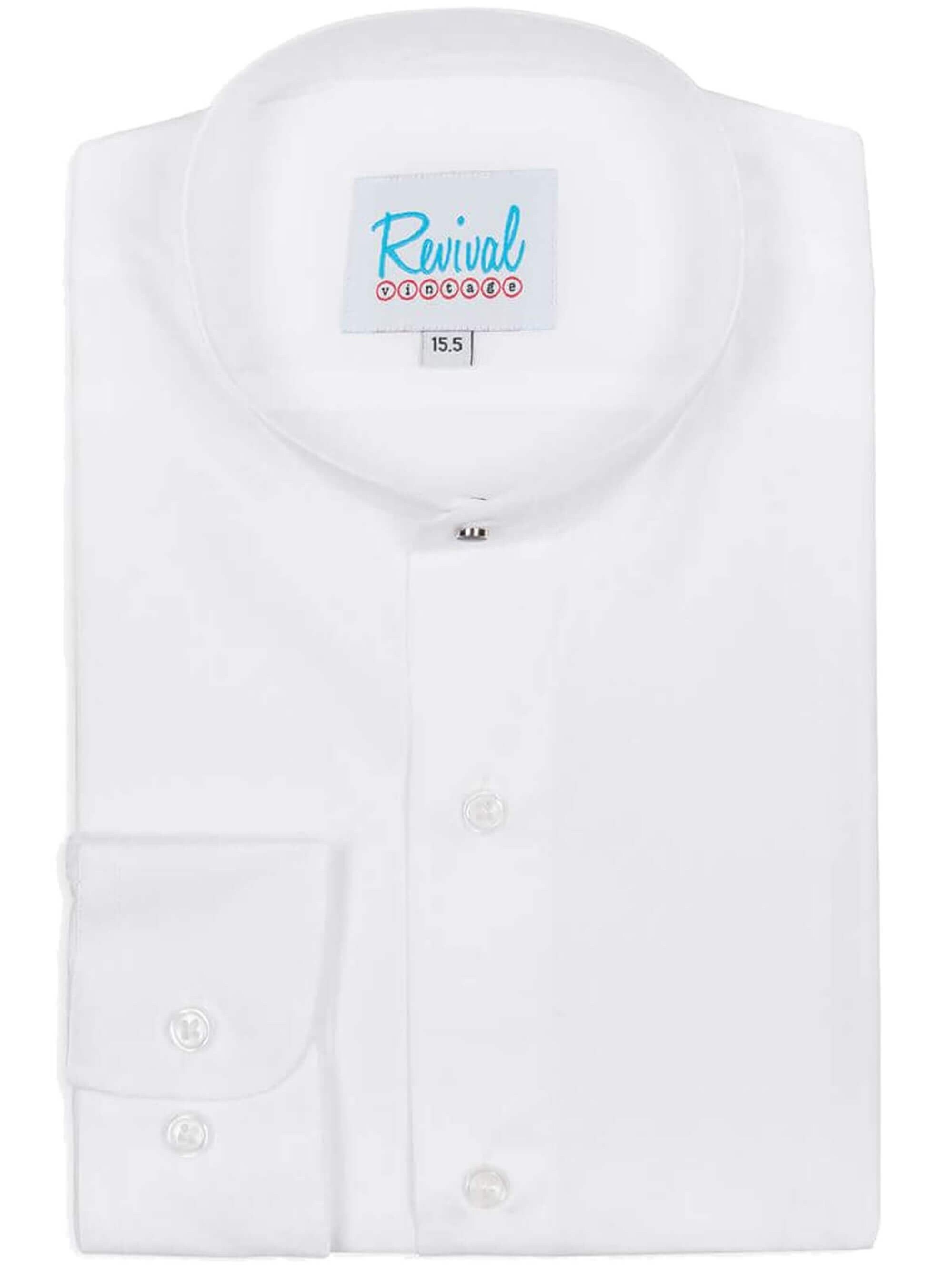 White Collarless Shirt With Stud 1930s 1940s Authentic - Etsy