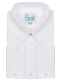 White Spearpoint Collar Shirt - 1930s 1940s Authentic Vintage Look - Revival Cotton French Cuff Shirt - Men's Peaky Blinders Shirt