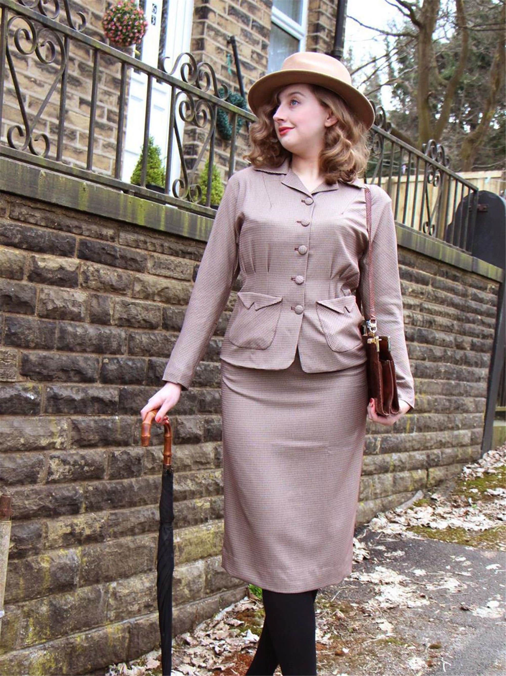 Forties Two Piece Skirt Suit - 1940s Authentic Vintage Look Forties Two Piece Skirt Suit - 1940s Authentic Vintage Look