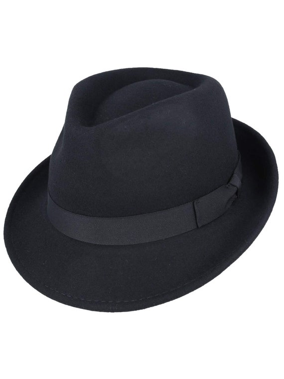 Mens Trilby Hat 1950s Retro Black 100 