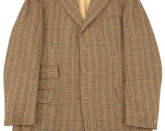 【 VINTAGE 】Brioni TAILORED JACKET WOOL Men's Vintage BRIONI Roman Style Check Wool Blazer Jacket Size 44