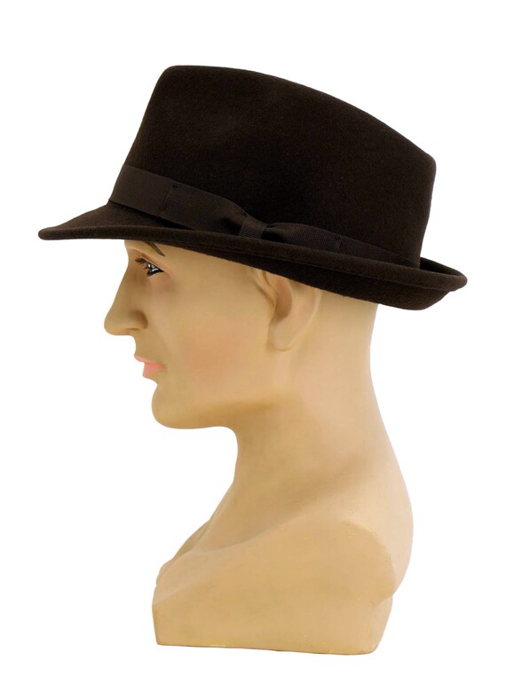 Trilby Hat | Brown Pure Wool Men's Hat Authentic … - image 3