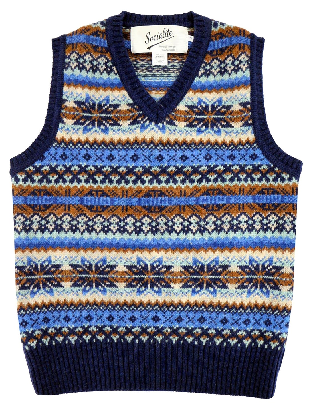 Fairisle Tank Top 1940s Authentic Vintage Style Socialite starnight