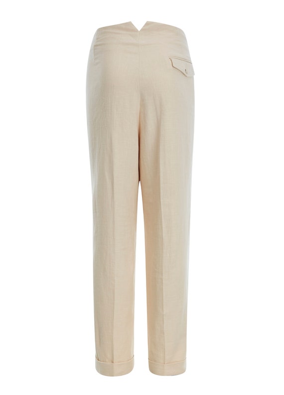 Linen Fishtail Trousers - Socialite 1930s 1940s F… - image 2