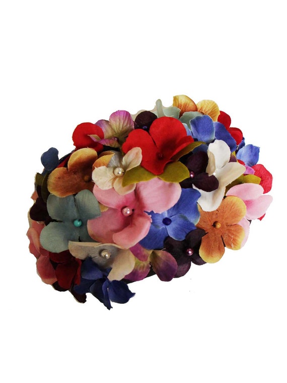 Vintage 40s 50s Style Half Hat Casque Hat Multicol