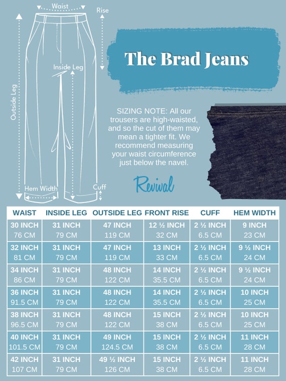 Mens Retro Denim Jeans - 1940s 1950s Vintage Styl… - image 8