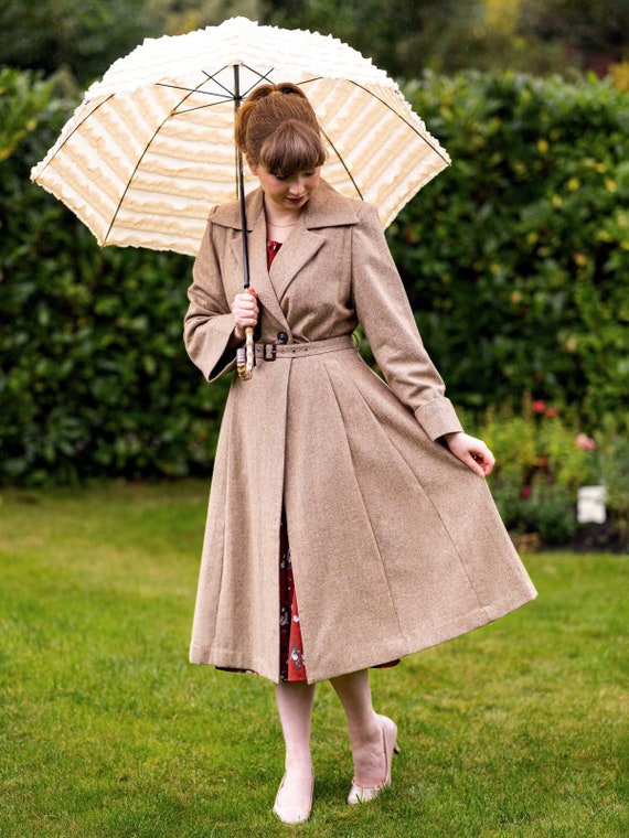 Cream longline deals coat