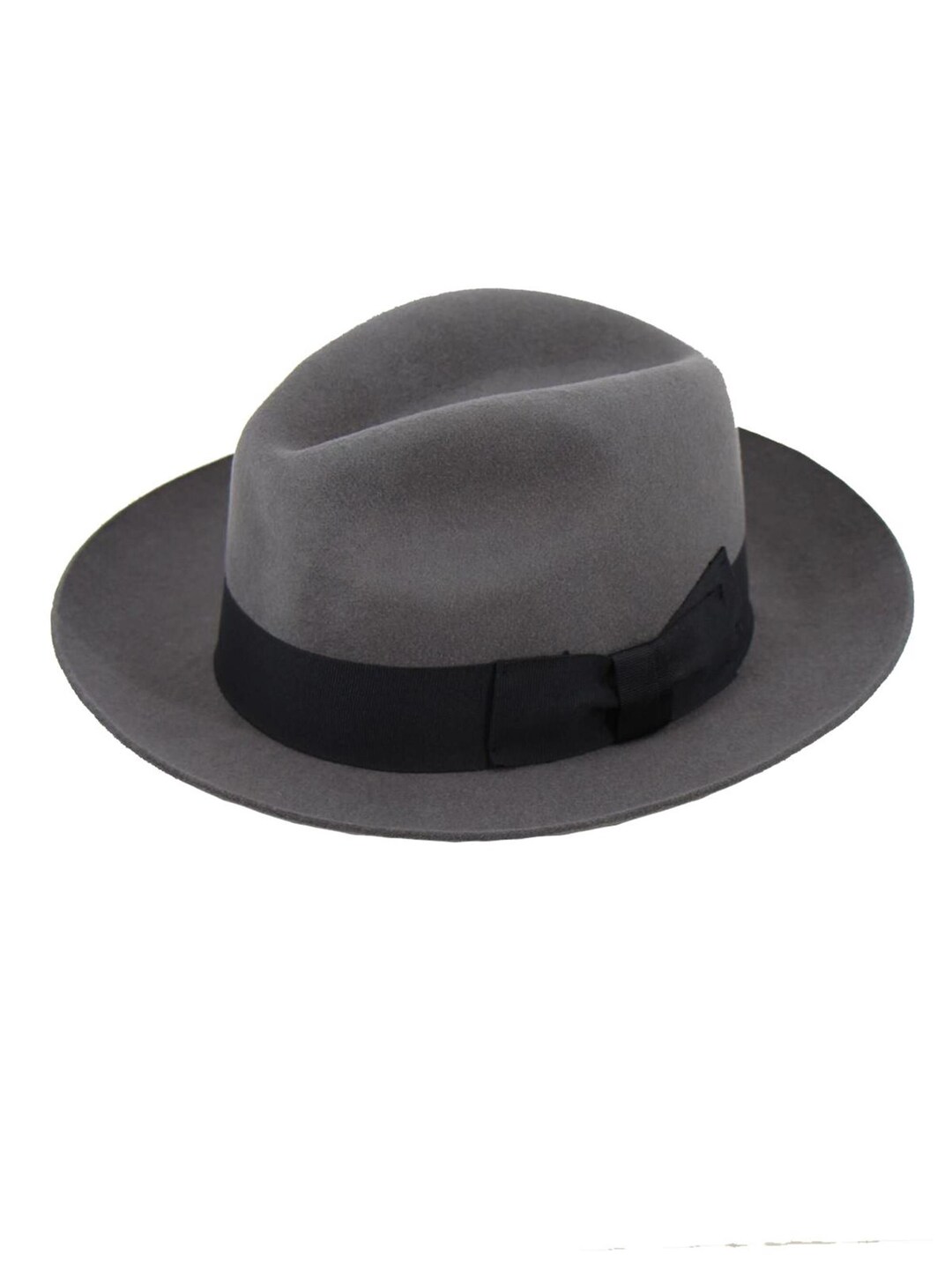 Mens Grey Fedora Hat Authentic 1940s Look Forties Style Wool Etsy UK