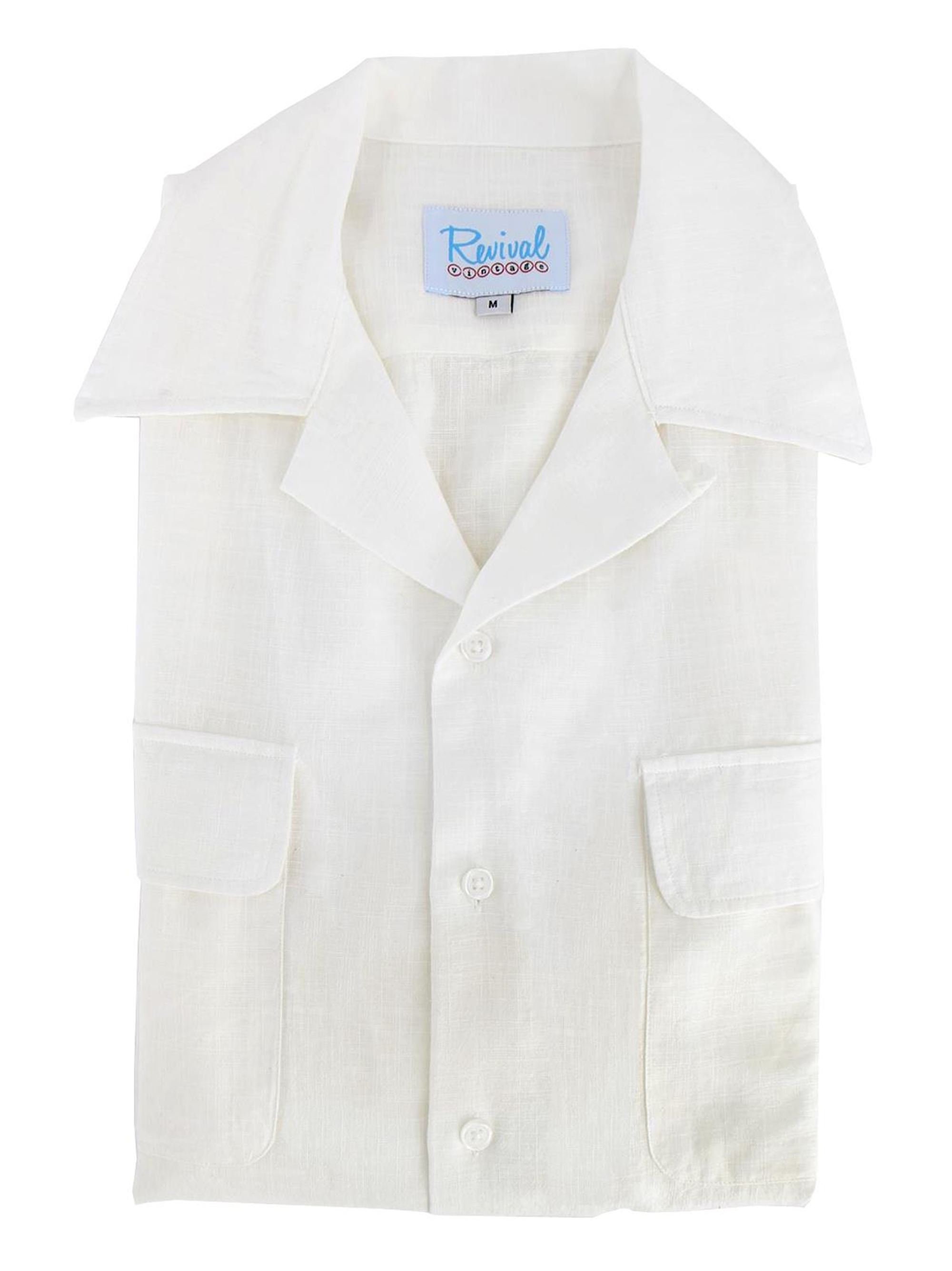 White Cotton Leisure Shirt 1940s 1950s Authentic Vintage - Etsy