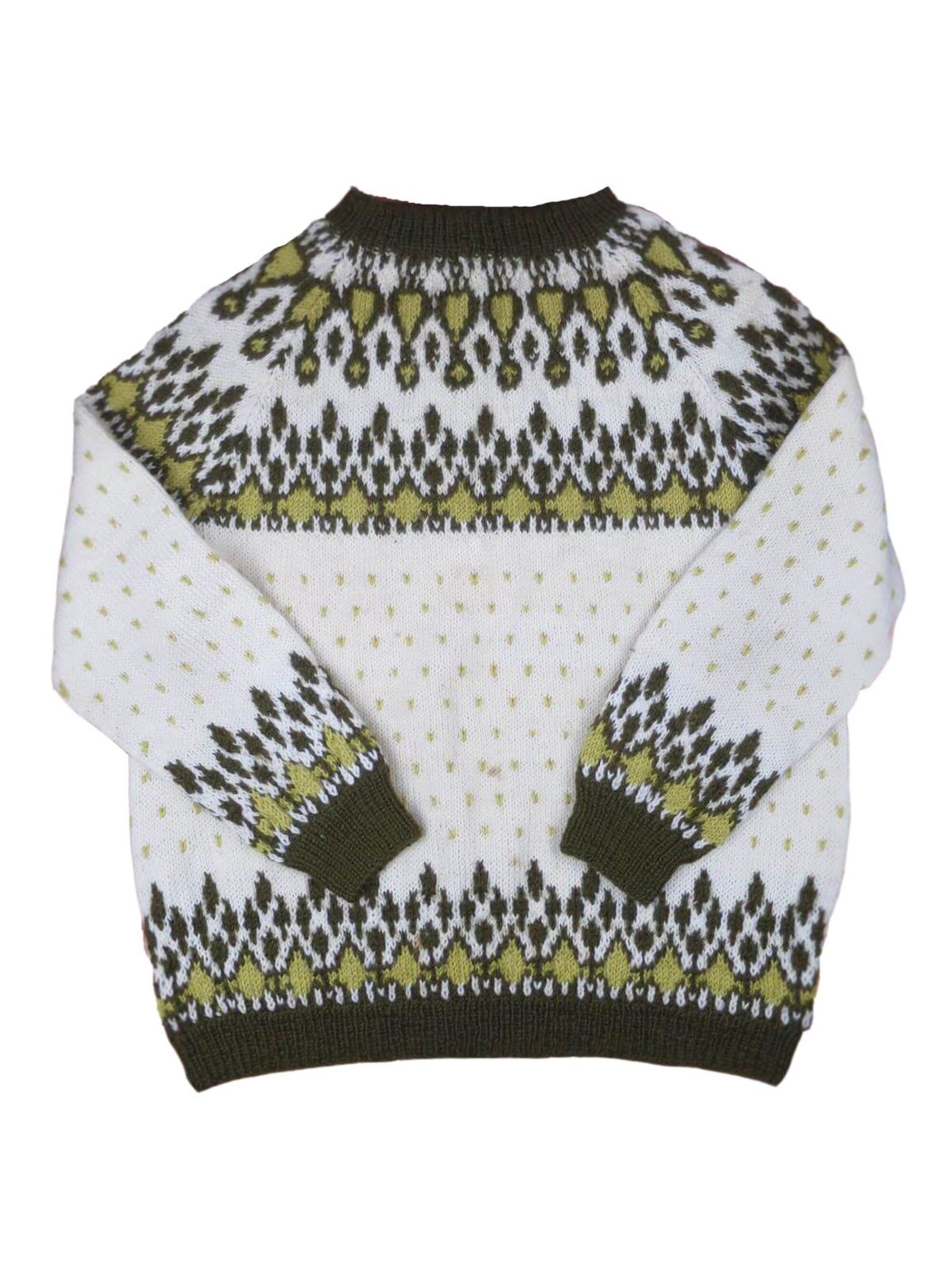 Image of Vintage Jumper - Knitwear Brown & Cream Swiss Pattern Chest 42/44"