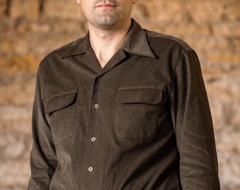 Vintage 60s Penney's Towncraft Loop Collar Shirt Size L - Etsy