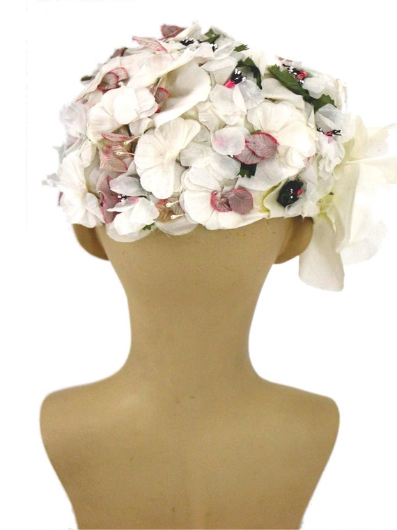 Summery Floral Curvette 1960s Vintage Hat - Sixti… - image 5
