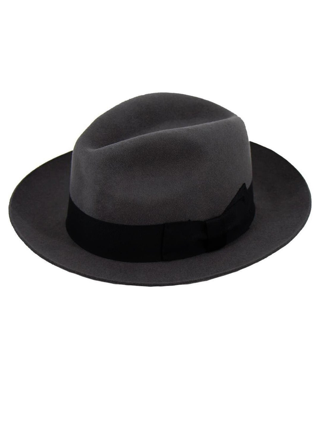 Mens Grey Fedora Hat Authentic 1940s Look Forties Style Wool Etsy UK