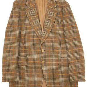42&quot;- Bold Check Vintage Hardy Amies Tweed Jacket