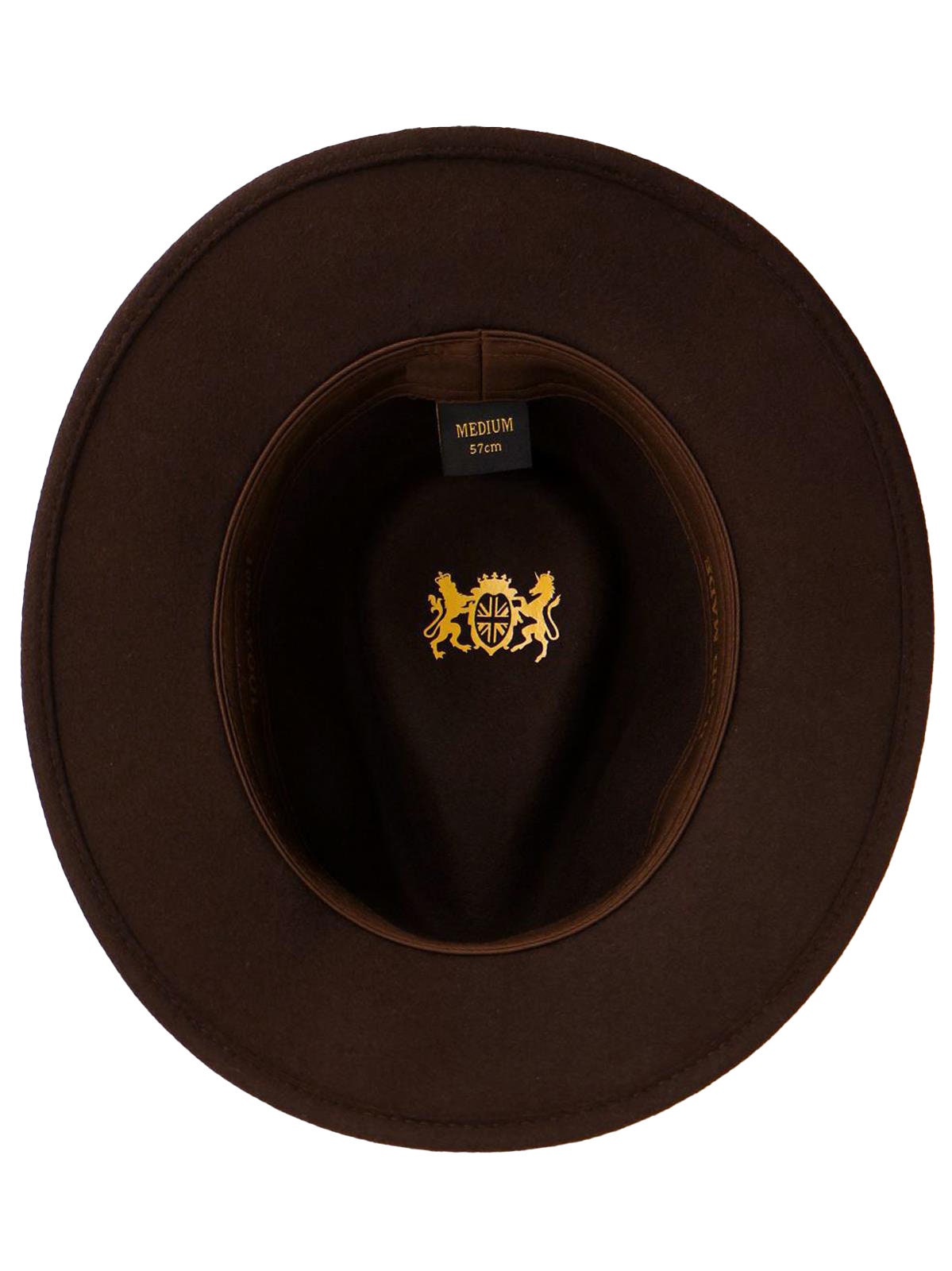 クラシックなフェドーラハット | ダークブラウンのピュアウール製