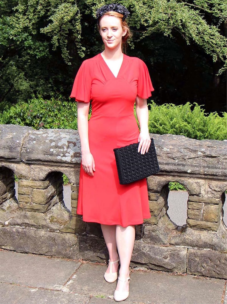 1940s Clothing & 40s Fashion or Women Forties Dancing Dress - 1940s Style Authentic Vintage Replica - Socialite Palais