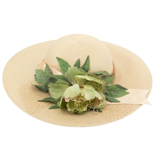Women's Vintage Straw Hat | Large Brimmed 1940s Inspired Vintage Hat
