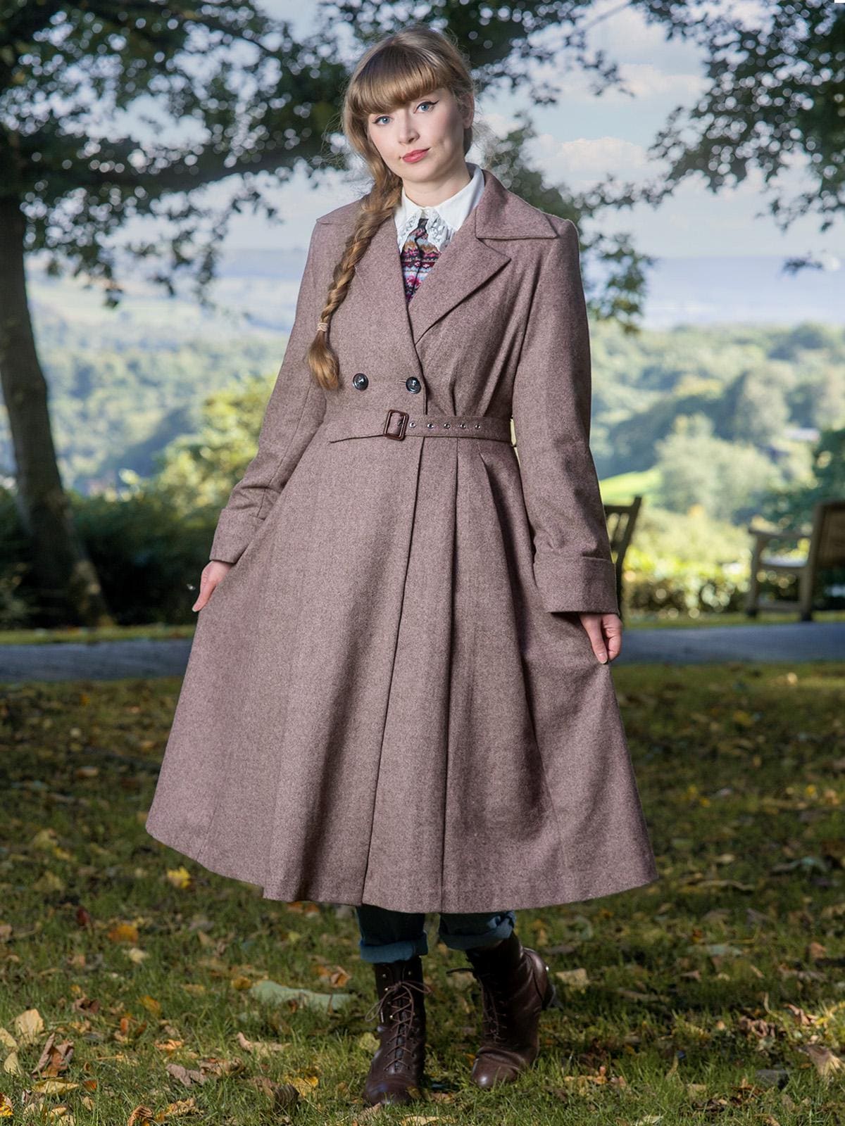 1940s Style Wool Blend Swing Coat - Ruby Brown Retro Outerwear - Etsy