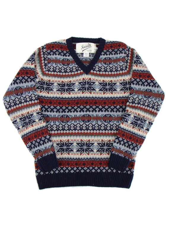 Fairisle Wool Jumper - 1940s Authentic Vintage Loo