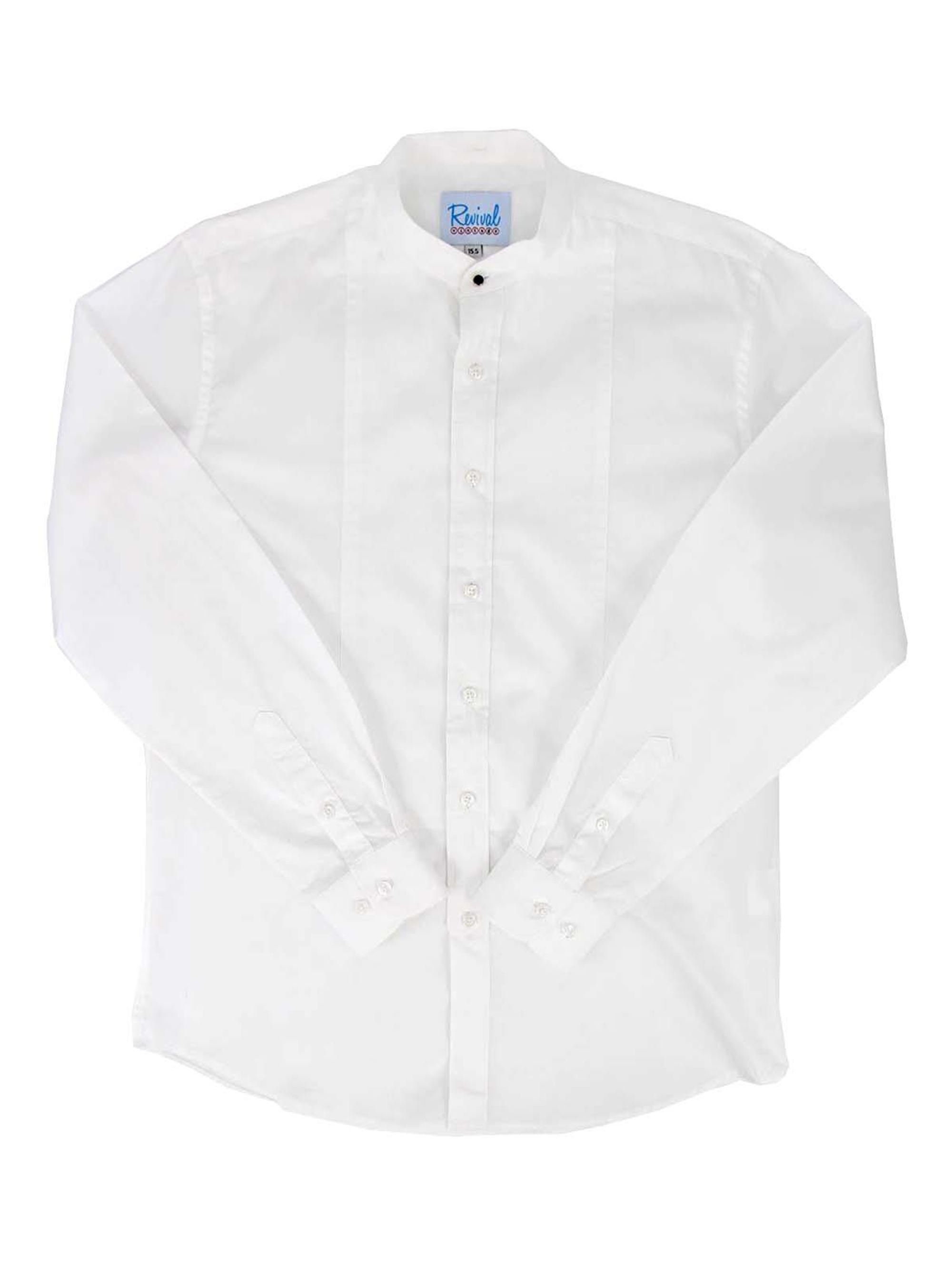 White Collarless Shirt With Stud 1930s 1940s Authentic - Etsy