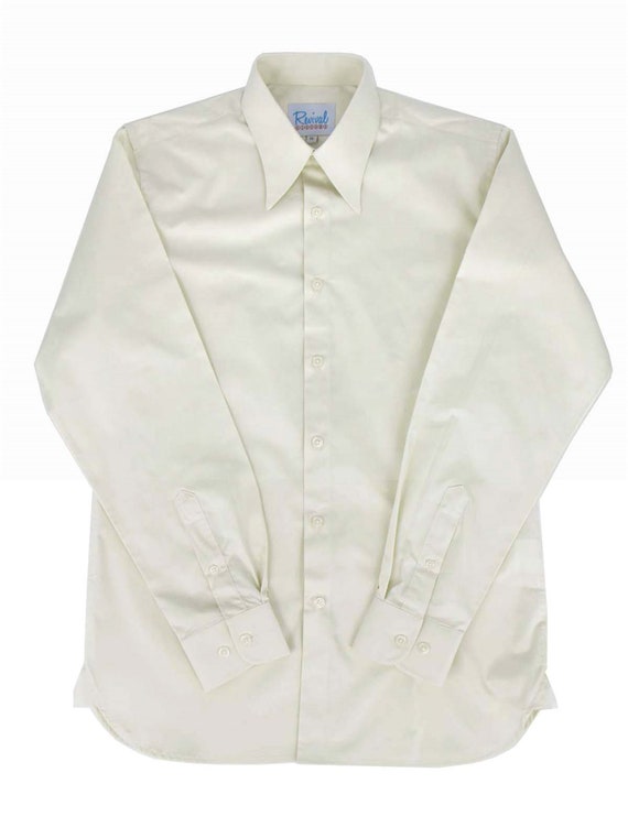 Cream Spearpoint Collar Shirt - 1930s 1940s Authe… - image 4