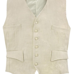 Linen Waistcoat - Socialite 1930s 1940s Forties Quality Replica Vintage Style Tropical Gadabout Waistcoat