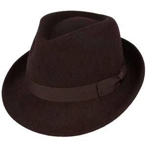 Trilby Hat | Brown Pure Wool Men&#39;s Hat Authentic 1950s Look Fifties Style