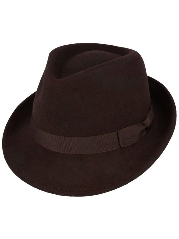 Trilby Hat | Brown Pure Wool Men's Hat Authentic … - image 1