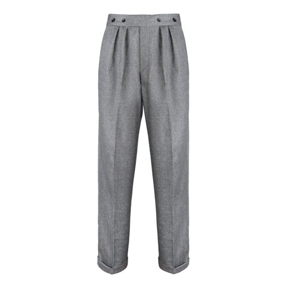 Revival 1940s Crosshatch Black Grey Highwaist Trou