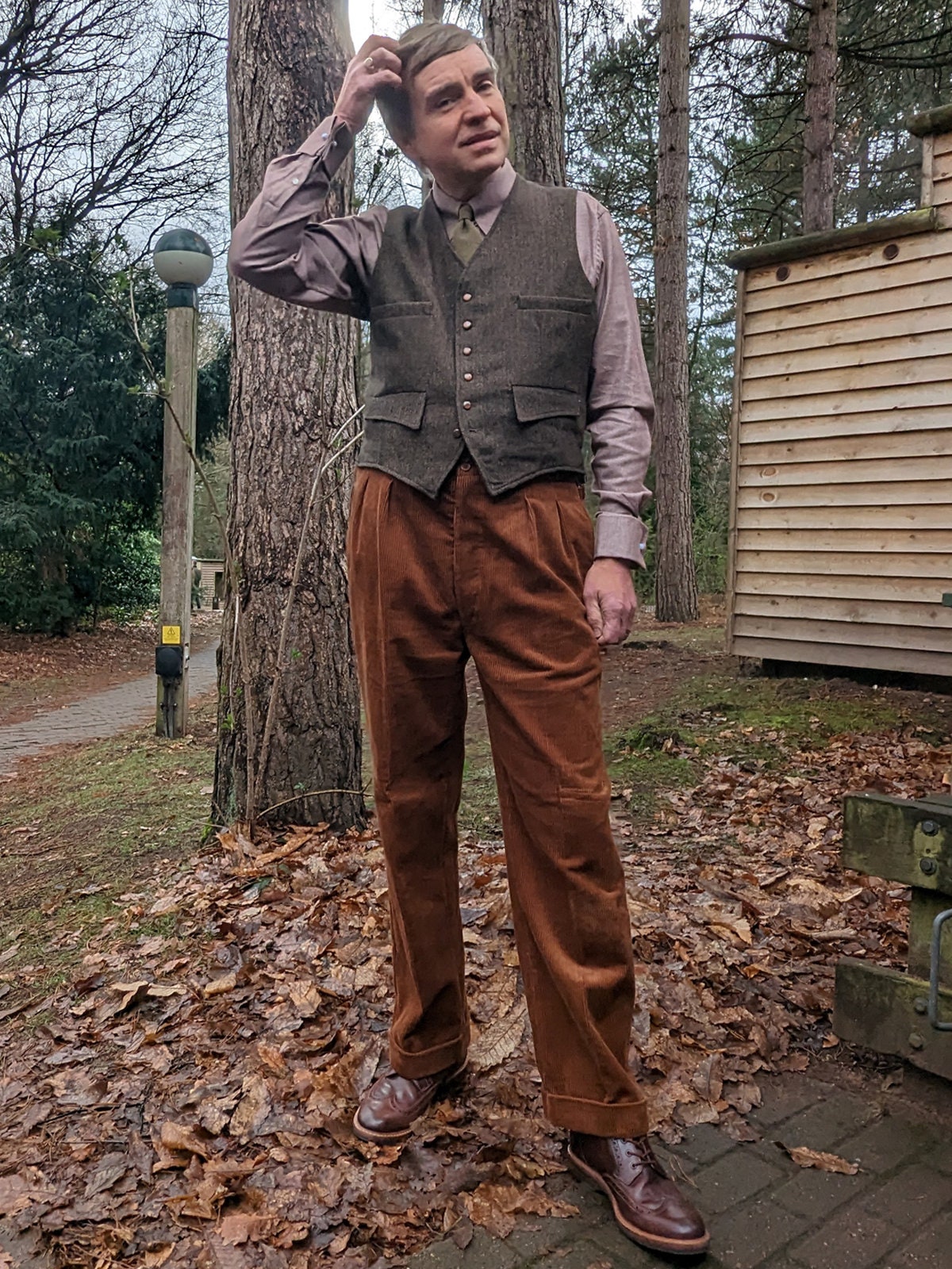 Retro Corduroy Trousers - Revival 1940s 1950s Vintage Style Retro Corduroy Trousers - Revival 1940s 1950s Vintage Style