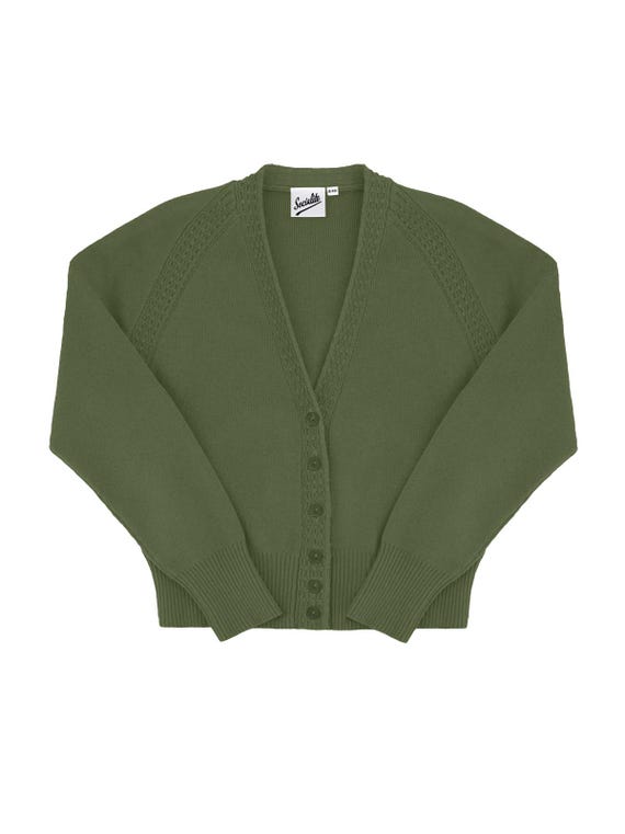 ▪️50s GREEN ビンテージ カーディガン レタード 50年代 無地 緑 1950s Style Knit Cardigan - Green Cotton Merino Wool - Etsy