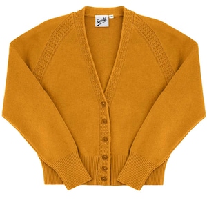 Vintage Style Cardigan - Womens 1940s 1950s Midcentury Socialite &quot;Daydream&quot; Cardigan - Premium Quality Retro Knitwear - Mustard Orange