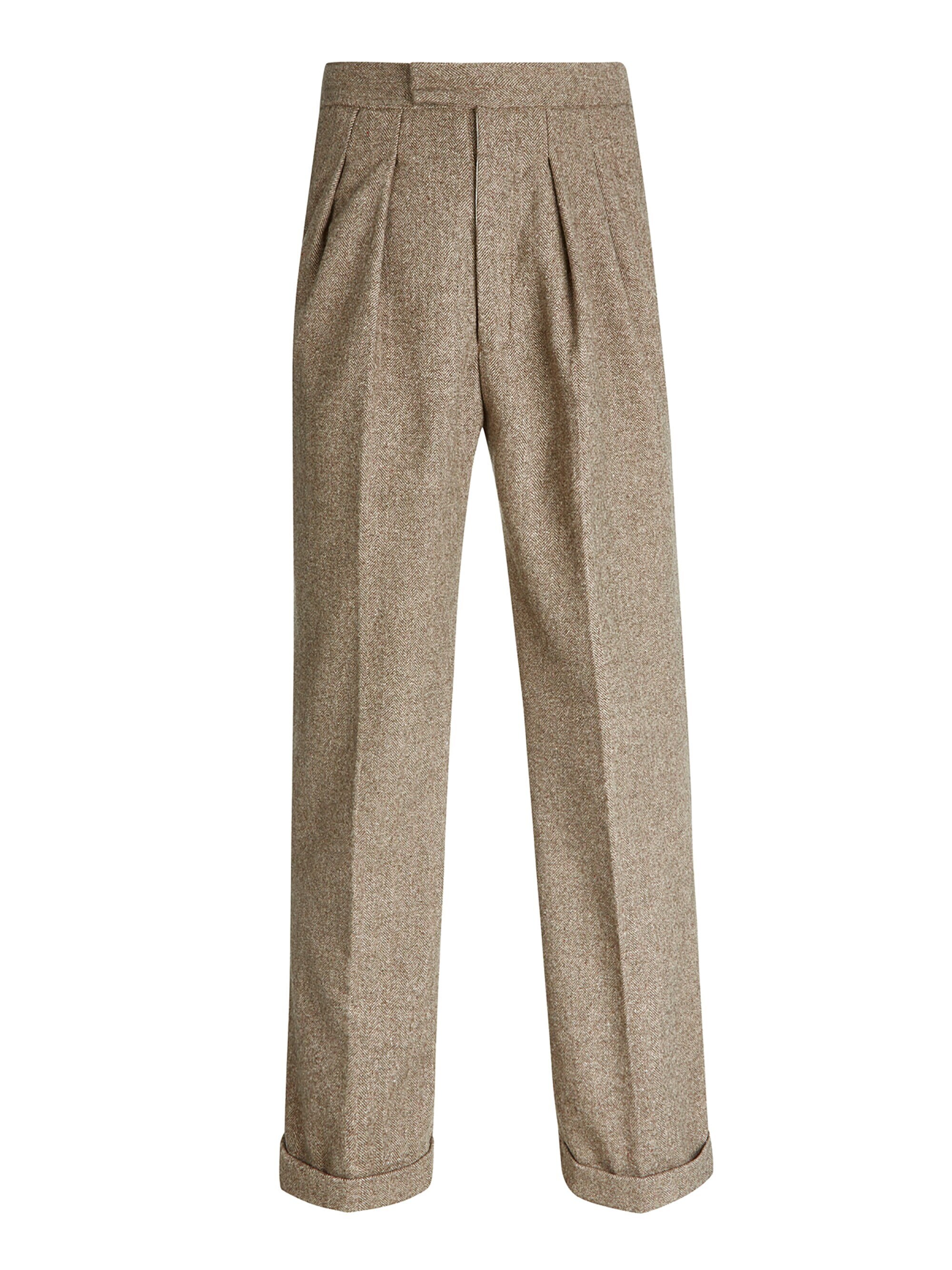 Herringbone Wool Fishtail Trousers Socialite 1930s 1940s - Etsy