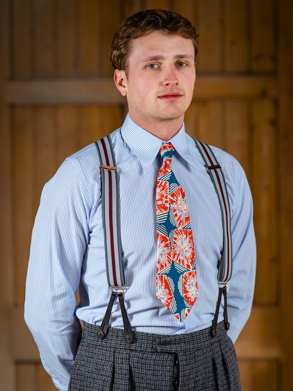 blue dress shirt with white suspenders Boys Long Sleeve Oxford Dress Shirt & Pants Matching Outfit Blue & Whi   The Vintage Teddy