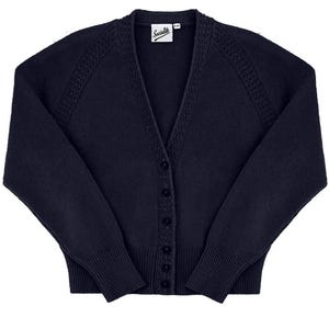 Vintage Style Cardigan - Womens 1940s 1950s Midcentury Socialite &quot;Daydream&quot; Cardigan - Premium Quality Retro Knitwear - Navy Blue