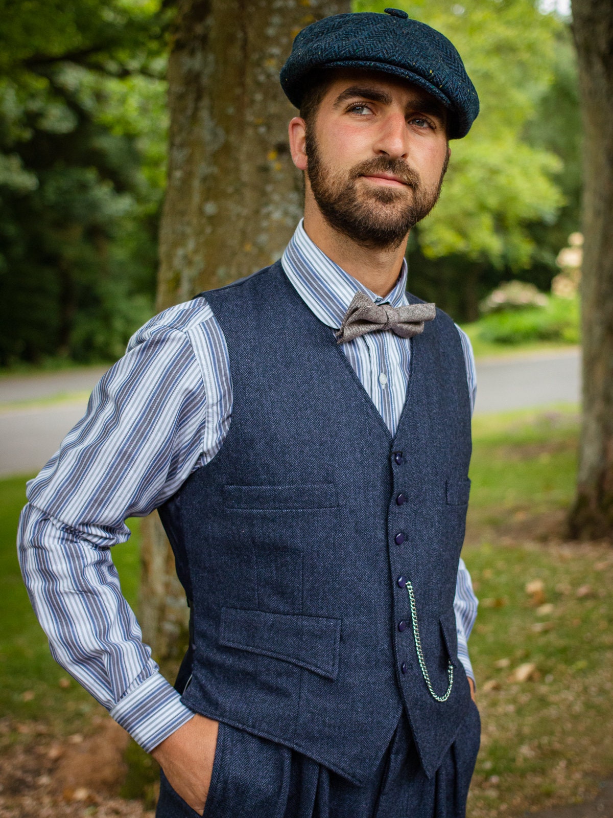 帽子 BLUCO/NEWS BOY CAP-(HERRINGBONE)F Classic Herringbone Newsboy - Traditional Chunky Tweed Peaky