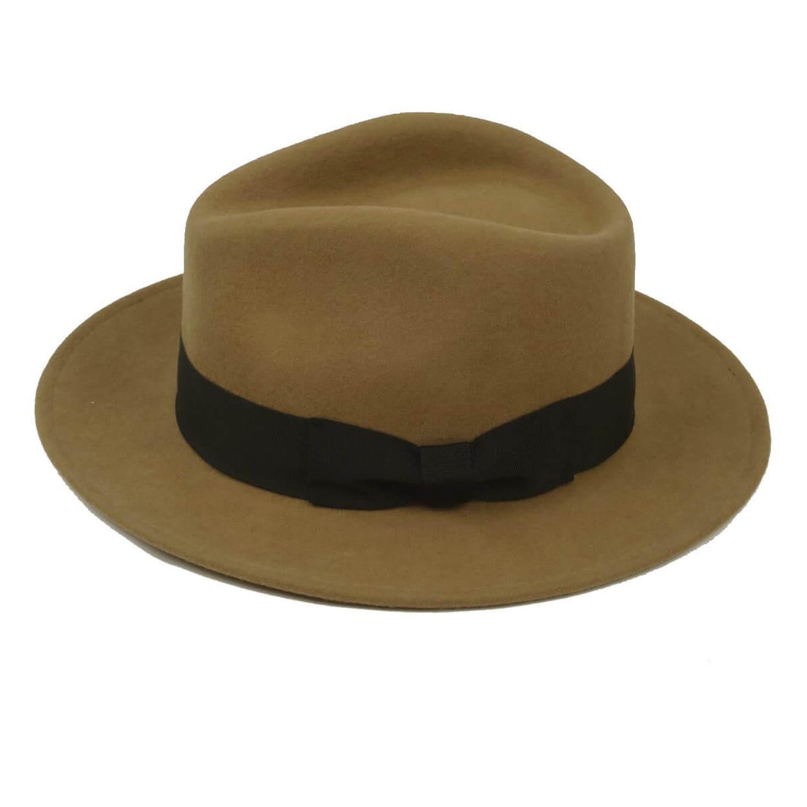 Classic Mens Fedora Hat Authentic 1940s Look Camel Brown Etsy