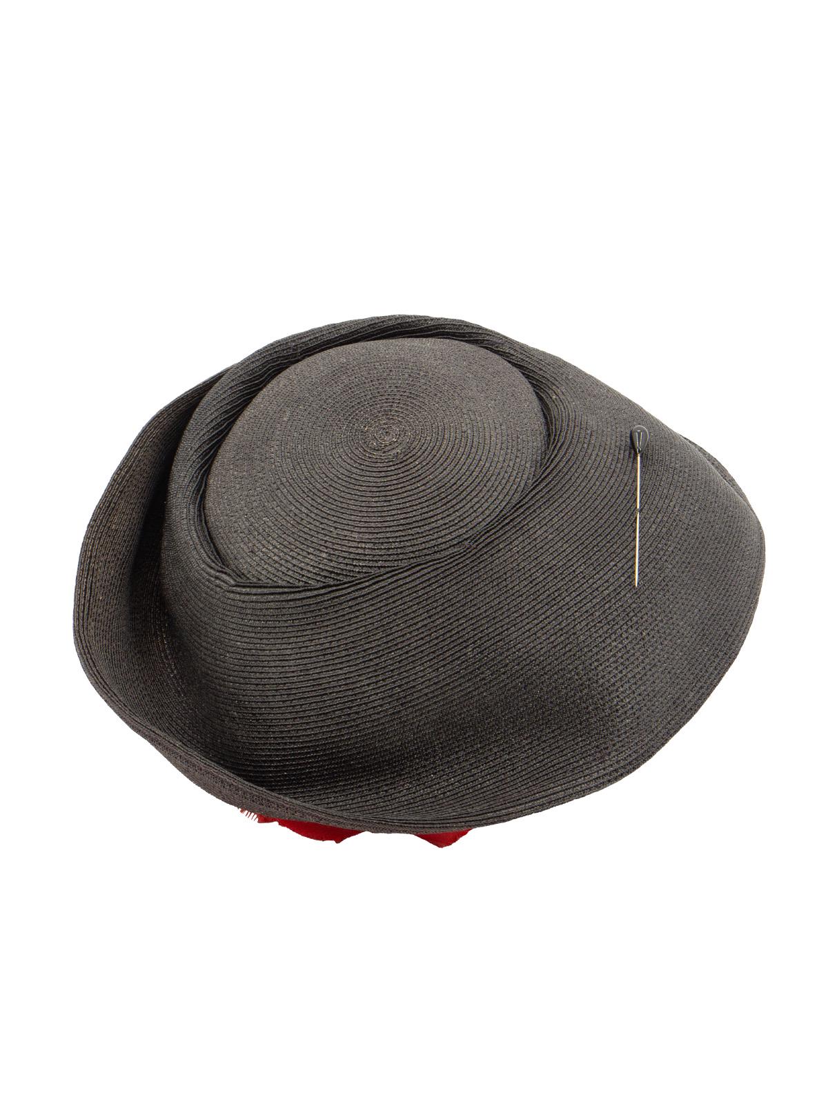 Genuine 1940s True Vintage Black Tilt Hat Covered In Black Feathers And Velvet Vintage-inspired black velveteen hat with 1930s trim main image 4