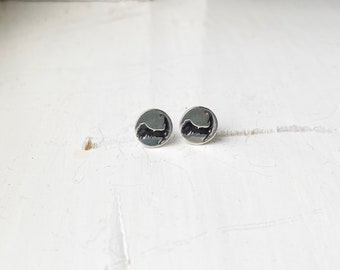 Cape Cod earrings/silver stud earrings/silver ocean earrings/recycled argentium silver/stamped silver earring/nature earrings/minimalist