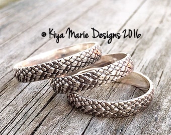 Mermaid scale ring, mermaid ring, dragon scale ring, dragon skin, scale ring, sterling silver, thick band ring, wedding gift