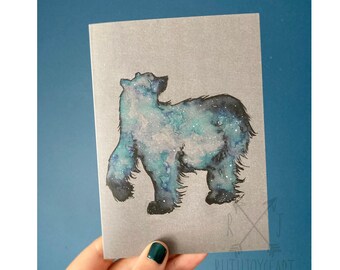 Magical Greetings Card with Brown Kraft Envelope - Arctic Nights Polar Bear