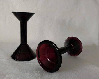 Purple / Amethyst Candlestick Holders