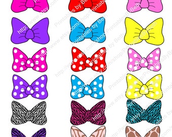 INSTANT DOWNLOAD Minnie Mouse inspired bows-clip art, digital graphics