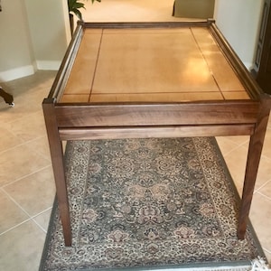 Walnut Jigsaw Puzzle Table with additional legroom