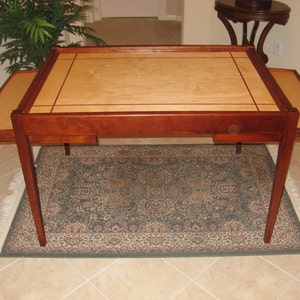 Jigsaw puzzle table with additional legroom - available in Walnut, Cherry and Maple