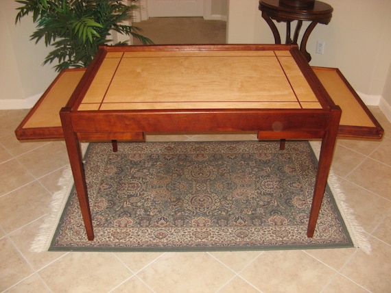 Jigsaw Puzzle Table With Additional Legroom Available in Walnut