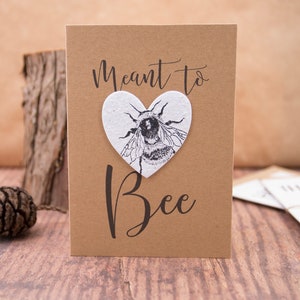 Destiné à l’abeille, carte de cœur en papier ensemencé