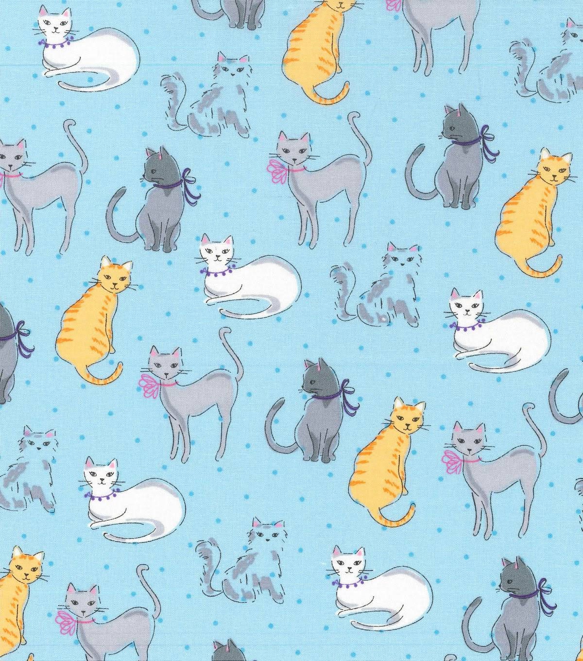 Cat Fabric by the Yard Quilt Fabric Kitty Friends Cotton Etsy