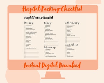 Hospital Bag Checklist | Instant Download PDF | Designed for UK Mama's | Pregnancy Packing List