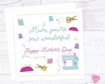 Sewing Mother's Day card - Sewing card for Mother's Day